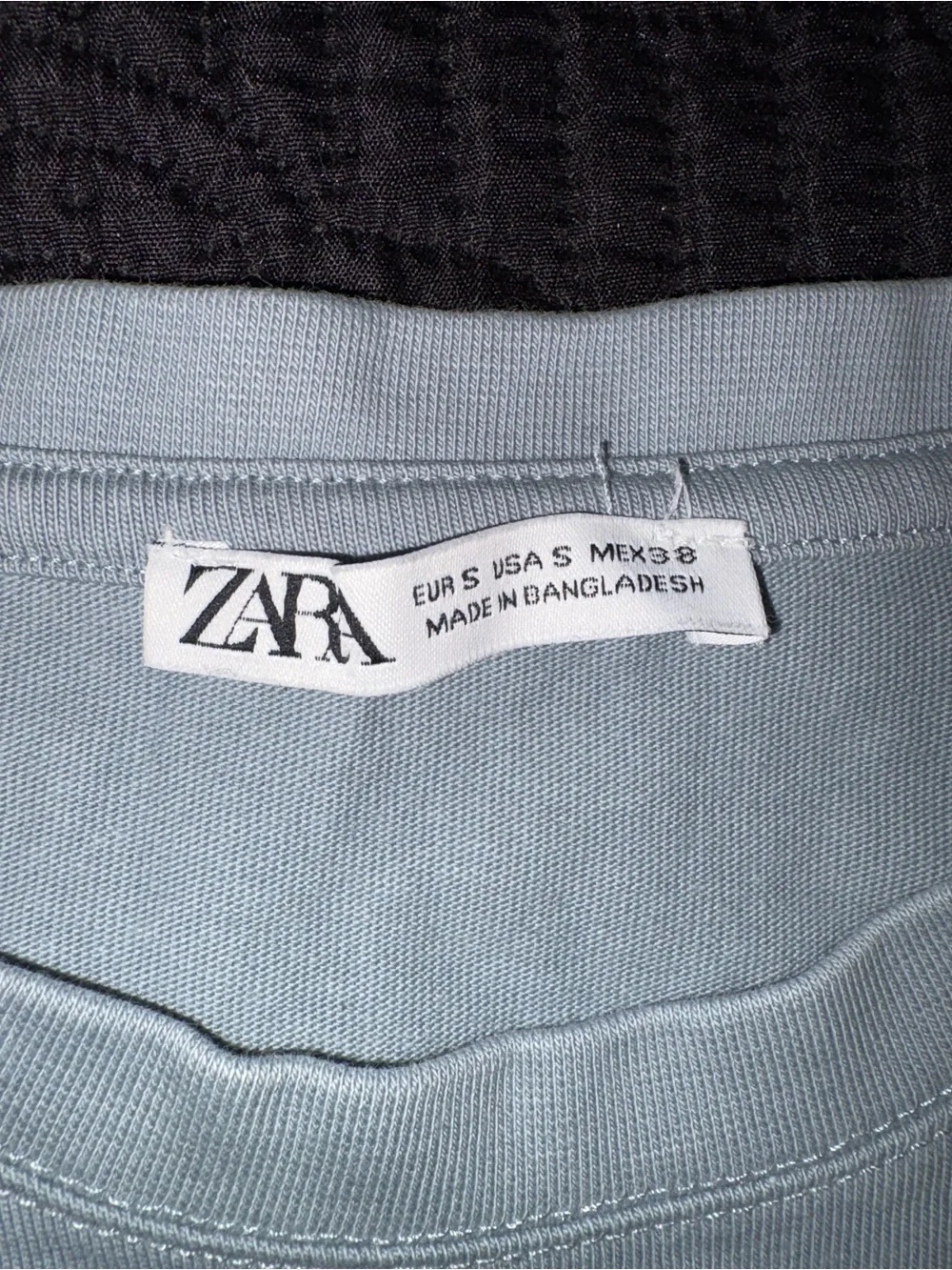 Zara Men Light Blue Crew Neck T-Shirt Size Small - Picture 2 of 3